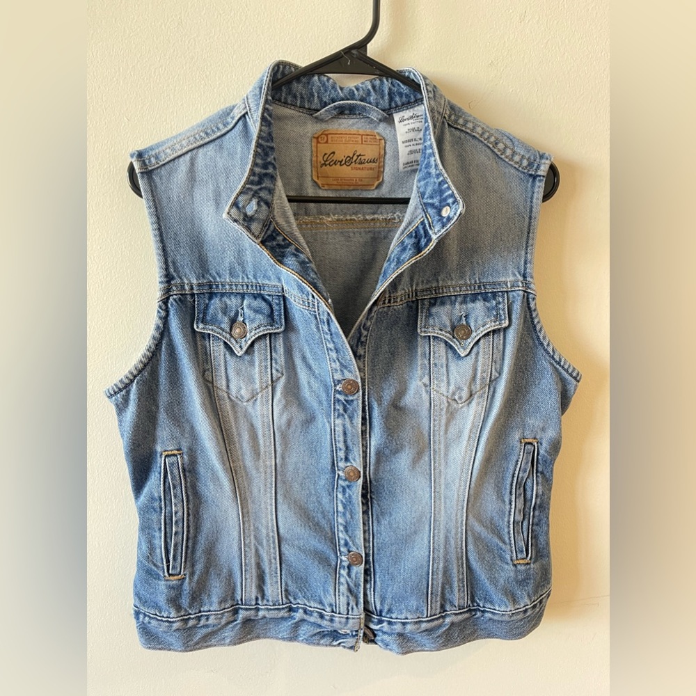 VINTAGE LEVI STRAUSS NO COLLAR VEST XL 16/18